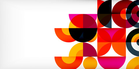 Leinwandbilder - Colorful circle abstract background. Template for wallpaper, banner, presentation, background