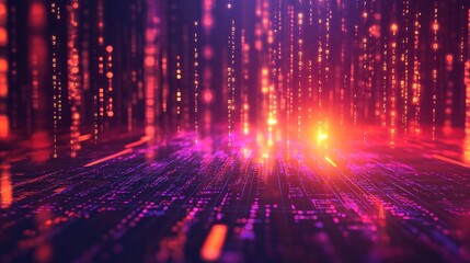 Abstract digital background with glowing lines and particles, representing data flow and futuristic technology.