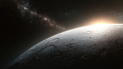 Wall Mural - a crescent moon in the vastness of space.