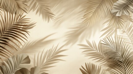 Sticker - A serene composition of palm leaves creating a soft, tropical atmosphere.