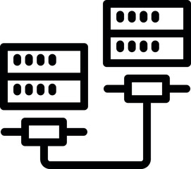Wall Mural - servers are connecting through patch cord creating computer network, data center concept