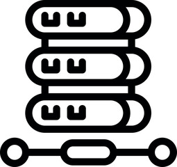 Wall Mural - server rack icon representing data storage, network infrastructure, and cloud computing services
