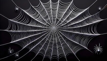 Realistic spiderweb with crawling spiders, suitable for science education or stock photography