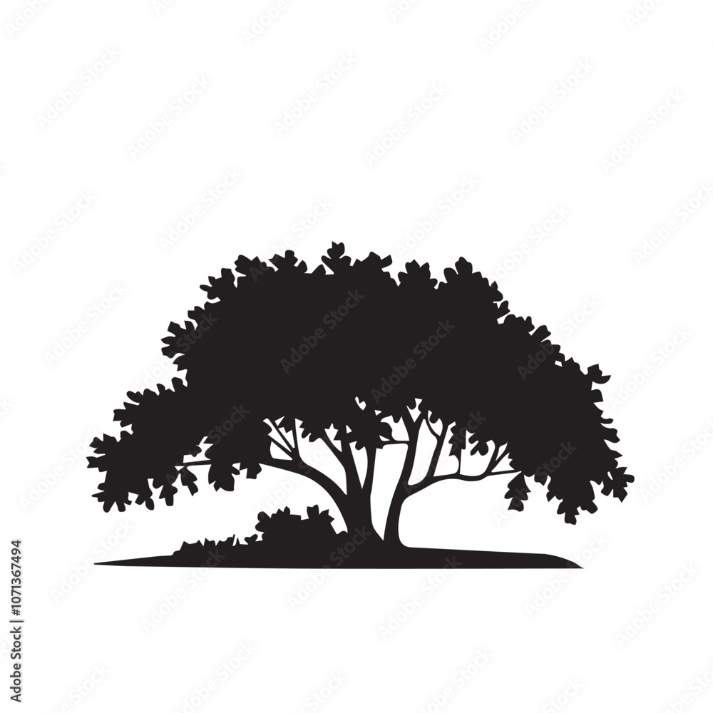 silhouette tree line drawing set, graphics trees elements outline symbol for architecture and landscape design drawing Vector illustration in stroke fill in white.