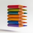 © Food and drink - Floating colourful pencils, isolated on white, clean and weightless design.