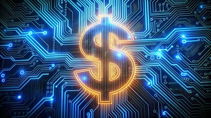 3D rendering of abstract technology concept background ready for banner design. AI generated