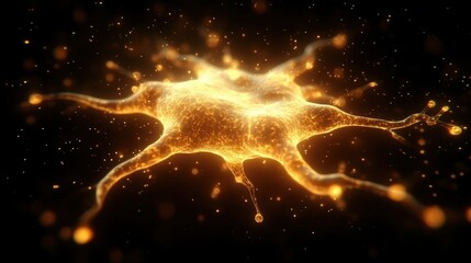 Wall Mural - Glowing nebula explodes in a cosmic dance of light and dark. Generative AI