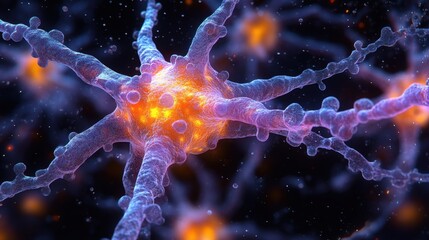 Wall Mural - Fractal space light pattern design, cosmic energy art. Generative AI