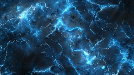 Canvas Print - abstract blue lightning pattern on a dark background.