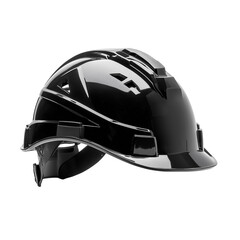 a black work helmet on a transparent background