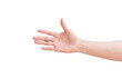 © Apirak - Man hand reaching out and showing five fingers gesture isolated on white background. Clipping Path