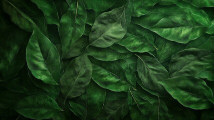 Wall Mural - A close up of green leaves with a mood of calmness and serenity