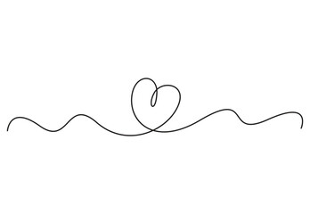 Wall Mural - Heart. Abstract love symbol. Continuous line drawing vector illustration. Pro vector