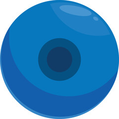 Wall Mural - abstract blue sphere with darker circle in center and light reflections on top, suggesting a three d