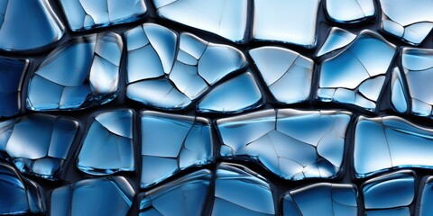 Wall Mural - abstract crystalline pattern of blue glass with a deep and reflective surface