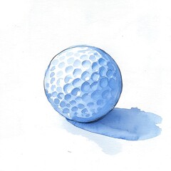 Sticker - Watercolor Painting of a Golf Ball.