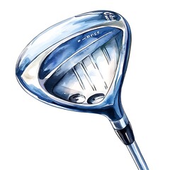 Sticker - Watercolor Illustration of a Golf Club.