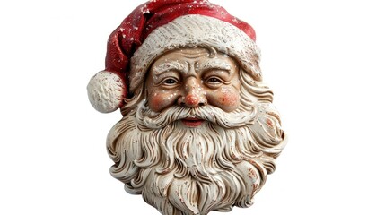 Wall Mural - Santa Claus face ornament, isolated on white