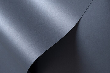 Aufkleber - Glossy designer paper background in metallic slate gray with a sleek, wavy texture. This stylish, monochrome surface features a smooth gradient with bright highlights and subtle