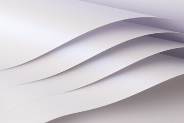 Aufkleber - Glossy designer paper background with a pearl white gradient, featuring a wavy, twisted texture and elegant curved lines. The abstract, crinkled surface offers a chic, stylish look