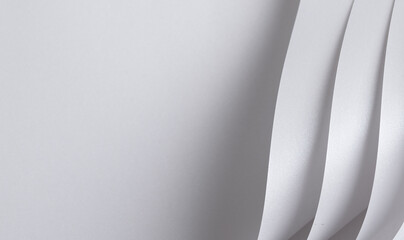 Poster - Glossy designer paper background with a soft pearl white gradient, featuring fluid, wavy layers and a chic, minimalist texture. This premium, monochrome surface has subtle sparkle