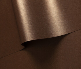 Leinwandbilder - Glossy designer paper with a rich chocolate brown and coppery gradient, featuring a wavy, metallic texture. This luxurious background showcases deep bronze tones, Mocha Mousse colour of year 2025