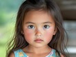 © Albert - A little girl with long brown hair and blue eyes