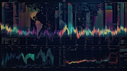 Wall Mural - A modern stock index table that showcases the performance of global financial markets.