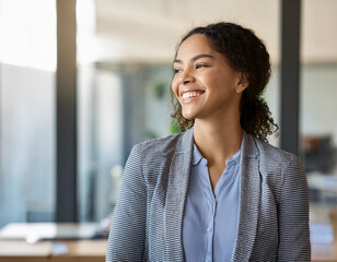 Wall Mural - Portrait of Professional African American Black Woman in Office Ready for Business