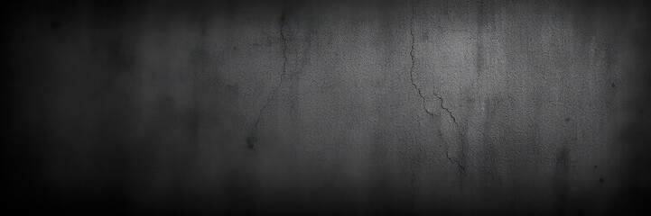 Wall Mural - A close-up of a dark gray concrete wall with a crack running down the center