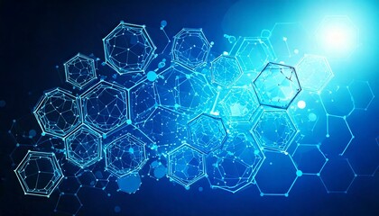 Wall Mural - abstract hexagonal molecular structures in technology background and science style. medical