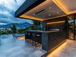 © authapol - Modern Dark Minimalist Bar with Scenic View