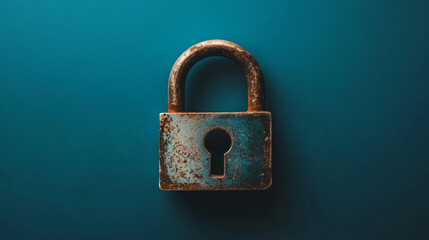 Wall Mural - a padlock with a keyhole represents online security. this symbolizes protecting personal data from c