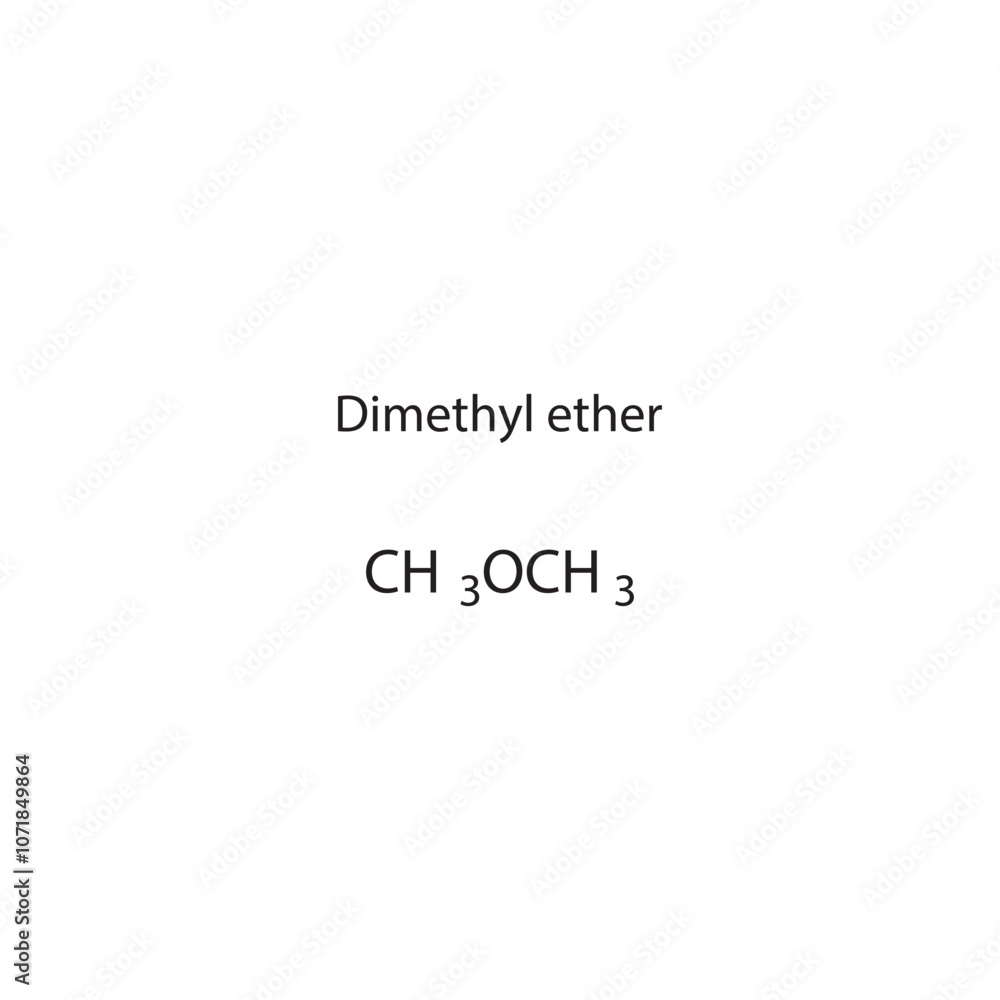 Dimethyl ether skeletal structure diagram.Organic molecule compound ...