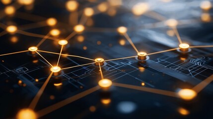 Wall Mural - abstract blockchain network connection concept