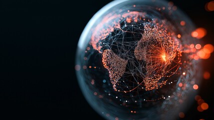 Wall Mural - global network visualization concept