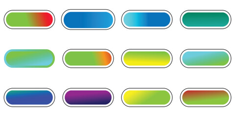 Leinwandbilder - Set of empty web buttons. High-detailed modern click button for app.