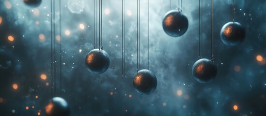 Wall Mural - suspended metallic spheres