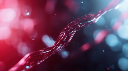 Wall Mural - a mesmerizing abstract image featuring an intertwined red and blue line set against a bokeh backgrou
