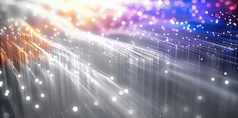 Aufkleber - Bundles of abstract optical fiber lines. bright light signals quickly transmit data for high speed internet connection. technology and internet concept. Glowing fiber optic lines wallpaper.