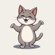 © Dot Spring - Playful yoga cat cartoon illustration.