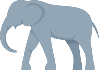 Sticker - Large african elephant is walking with its trunk raised in the air