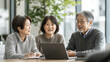 © fanjianhua - Young Asian women are introducing insurance products to elderly couples