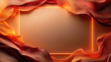 Canvas Print - a bright and colorful abstract image featuring vibrant glowing folds of fabric or material surroundi