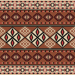 Wall Mural - Native american indian ornament pattern navajo 
mexican fabric seamless Vector decoration fashion