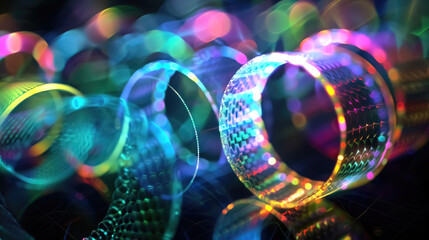 Aufkleber - Purple blue neon colors abstract background, ultraviolet holographic texture.