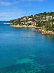 Canvas Print - Montenegro Adriatic sea view on Ulcinj town