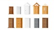 © OneWayPhoto - Various white doors of different styles and sizes isolated on a white background, different, interior, entrance