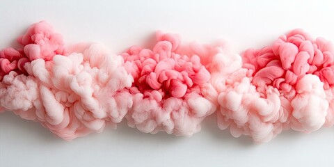 Wall Mural - Abstract pink and white ink swirling in water against a white background