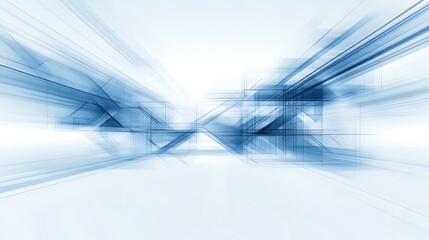 Fototapete - A futuristic abstract design in blue tones, featuring dynamic lines and patterns, conveying a sense of motion and depth.